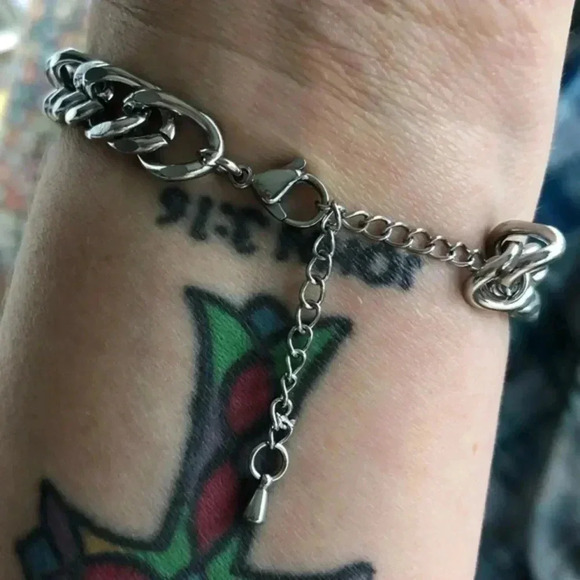 Stainless Steel Adjustable Thick Double Cuban Bracelet NWT - Picture 3 of 5